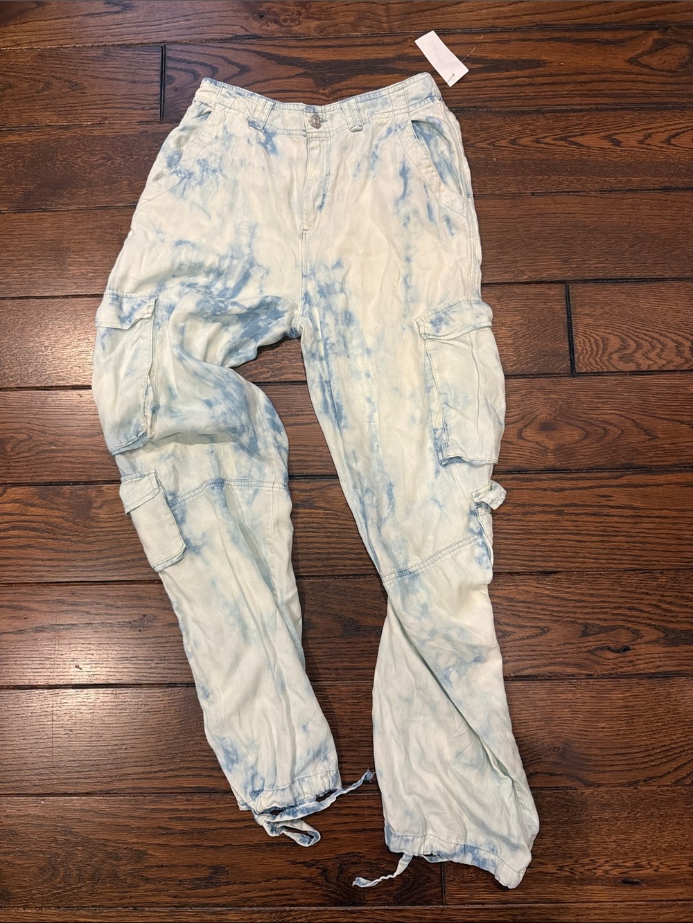 Tie-Dye Cargo Joggers - Light Blue